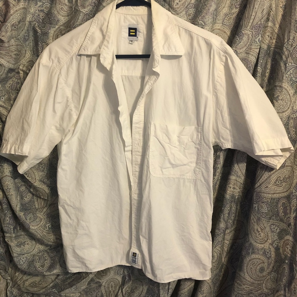 Men’s HRC short sleeve white button up shirt S